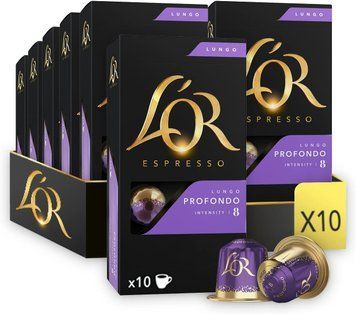 Ящик Кофе в Капсулах Nespresso L'OR Lungo Profondo 100 капсул 453197110008916432 фото
